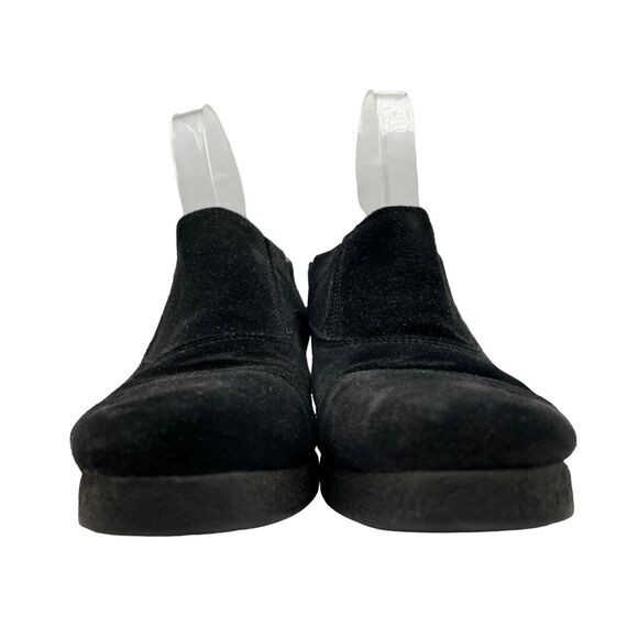 Aquatalia Ankle Booties Women 7 Black Suede Shooties Block Heels Slip On Comfort - Picture 8 of 15